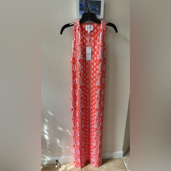 NWT Lilly ULLA Maxi in Flamingo Feather Harbour View Engineered knit dress - Picture 7 of 11